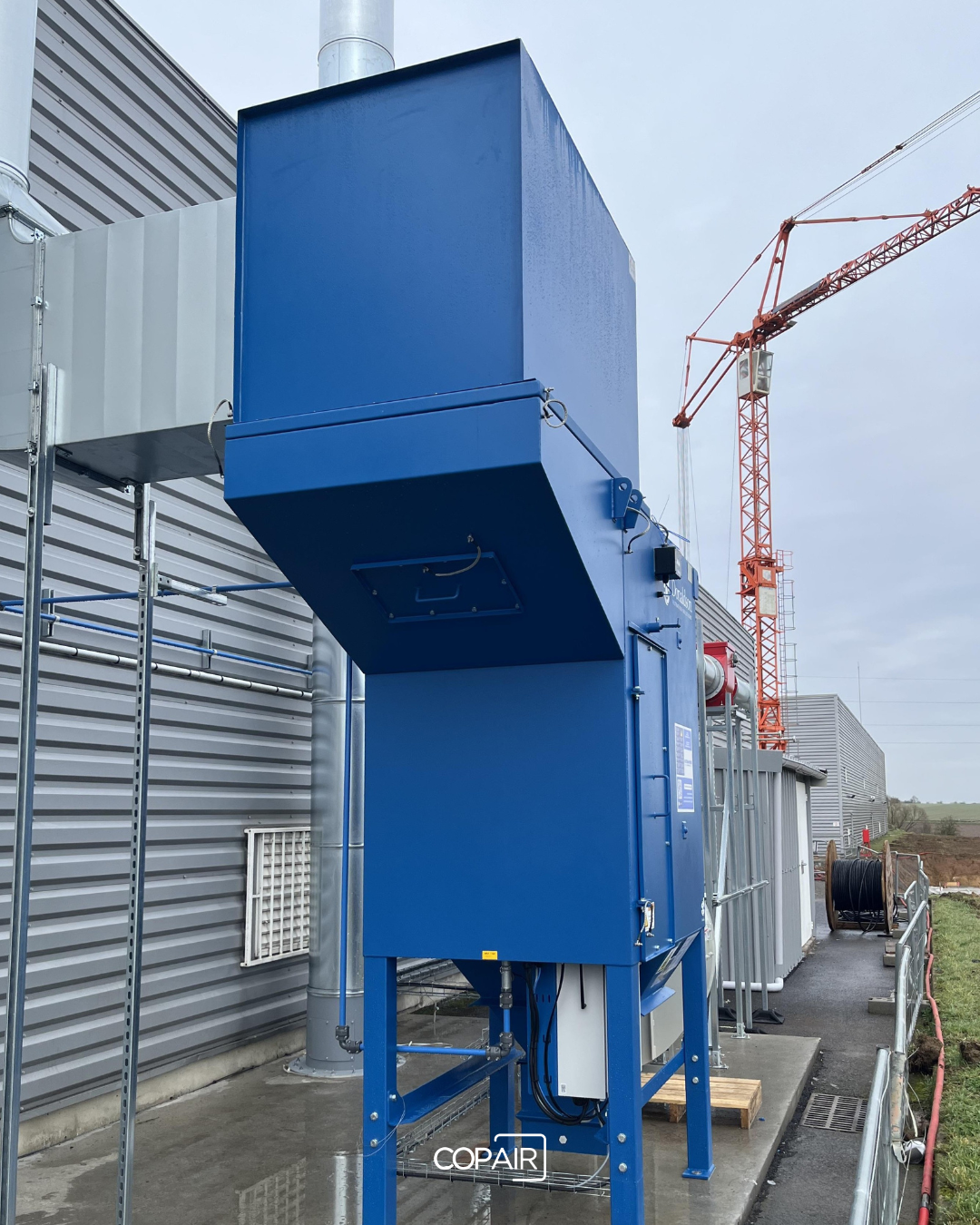 Dépoussiéreur Donaldson équipé d'un ventilateur 11 kW pour l'extraction de poussières explosives, COPAIR